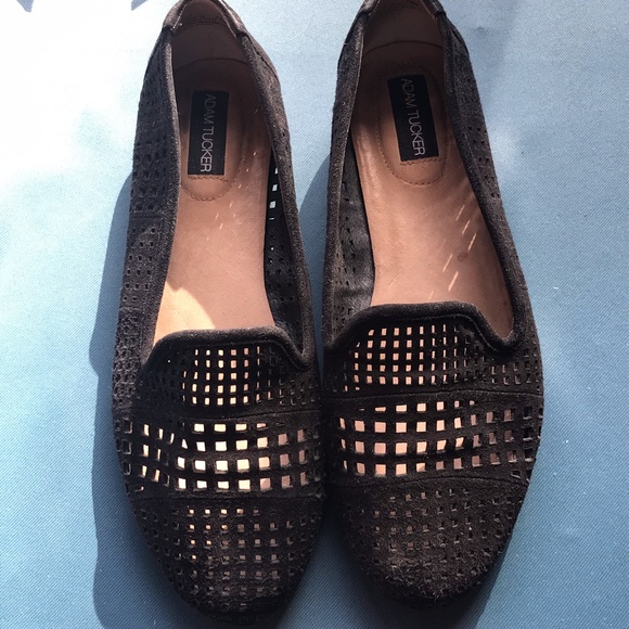 Adam Tucker Flats Women's Size 7 Medium Black Suede - Picture 1 of 12
